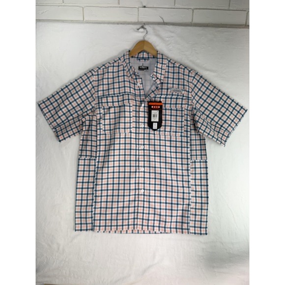 Habit Other - Habit Shirt Mens Medium Blue Orange Plaid Coastal Villa S/S River Fishing Vented